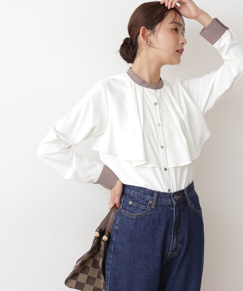 「N.(N. Natural Beauty Basic)」 長袖ブラウス MEDIUM オフホワイト レディース_画像3