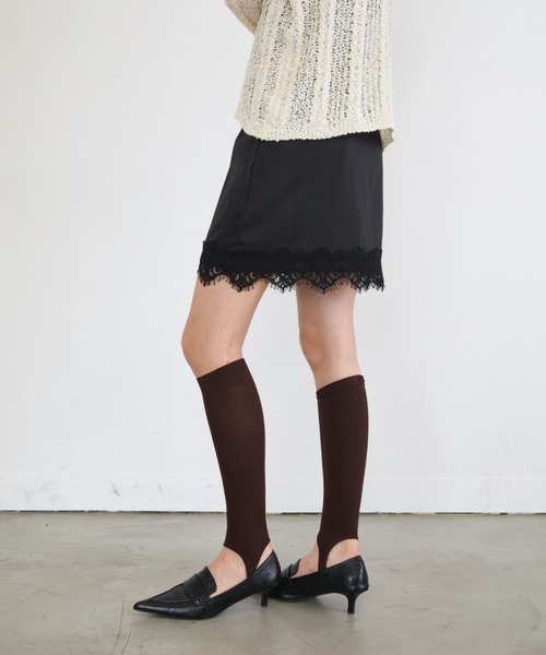 Rohwel スカート Satin Lace Mini Skirt / サテンレースミニスカート