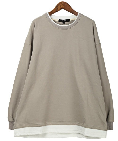 LUXSTYLE トレーナー スウェット フェイクレイヤードトレーナー