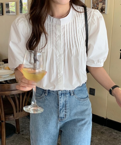 DAY CLOSET ブラウス シャツ レディース パフスリーブピンタック