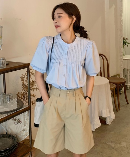 DAY CLOSET ブラウス シャツ レディース パフスリーブピンタック