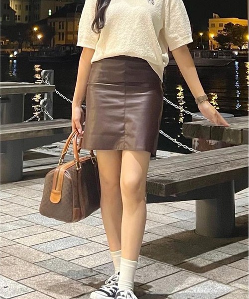 公*o様 MIMI POPO town スカート ROOP TOKYO スカート 夏 Leather Mini Skirt / レザーミニスカート