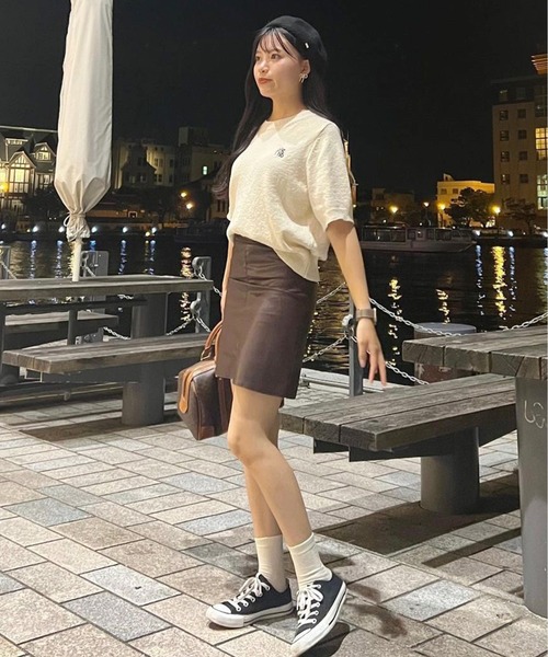 ROOP TOKYO スカート 夏 Leather Mini Skirt / レザーミニスカート