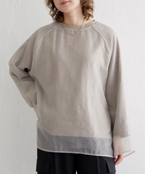tシャツ 「MADE IN JAPAN」オーガンジーブラウス レディース notch.（ファッション） tシャツ オーガンジーTブラウス