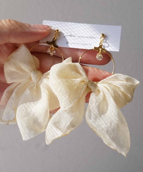 CERCA ピアス jolie minette/レース リボン レディース : ZOZOTOWN