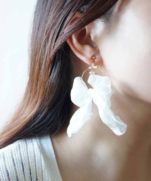 CERCA ピアス jolie minette/レース リボン レディース : ZOZOTOWN