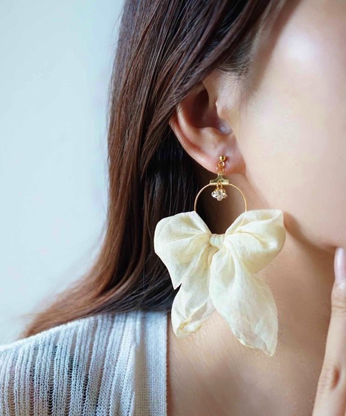 CERCA ピアス jolie minette/レース リボン レディース : ZOZOTOWN