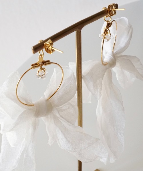 CERCA ピアス jolie minette/レース リボン レディース : ZOZOTOWN