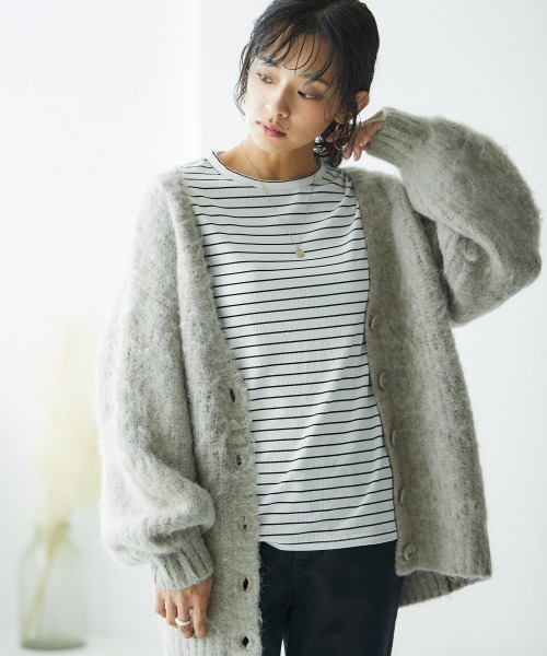 ニッセン（nissen） tシャツ 細リブクルーネックカットソートップス