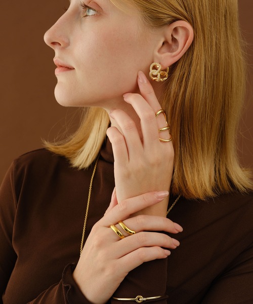 【ALDO14K ビジュー&サイコロ☆Rollthedice☆フープピアス6点 セール】ドロップフープピアス / drop hoop pierce (両耳用
