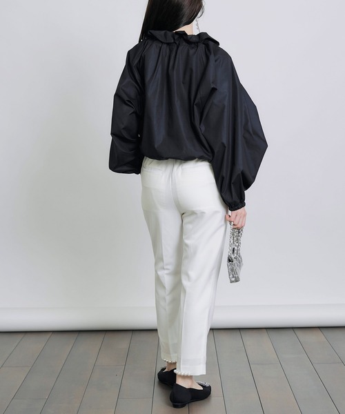 ピッチブラック　15p1oz PICCIN（ピッチン） ブラウス シャツ ビッグカラーグログランリボン