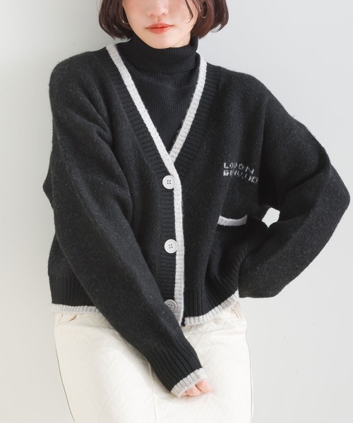 .9740【美品・即完売モデル】Y-3☆近年モデル定番カラー黒カーディガン forksy.】ラメMIXボリュームスリーブニットカーディガン forksy.│MONO