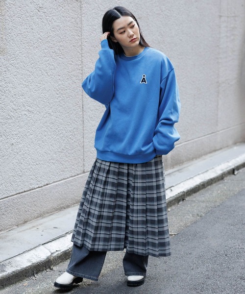 トレーナー スウェット 「UNISEX」ALAND／サガラAワッペンプルオーバー（裏起毛）2995798 レディース メンズ ALAND トレーナー スウェット 「UNISEX」ALAND／サガラAワッペン