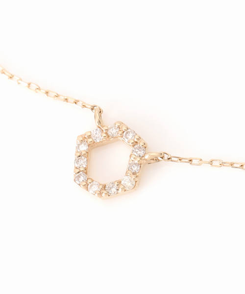 Lilas ネックレス ヘキサゴンダイヤ40cmネックレス K10