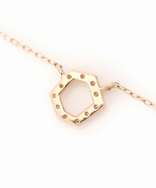 Lilas ネックレス ヘキサゴンダイヤ40cmネックレス K10