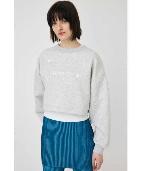 moussy ホンダ トレーナー グレー MOUSSY トレーナー スウェット HONDA CROPPED RACING プル