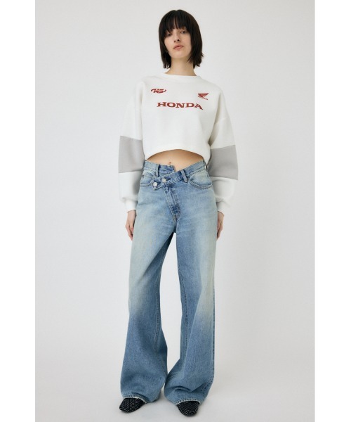 MOUSSY トレーナー スウェット HONDA CROPPED RACING プル
