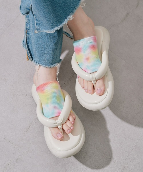 FRUIT OF THE LOOM 靴下 クオーター丈トップロール刺繍ソックス