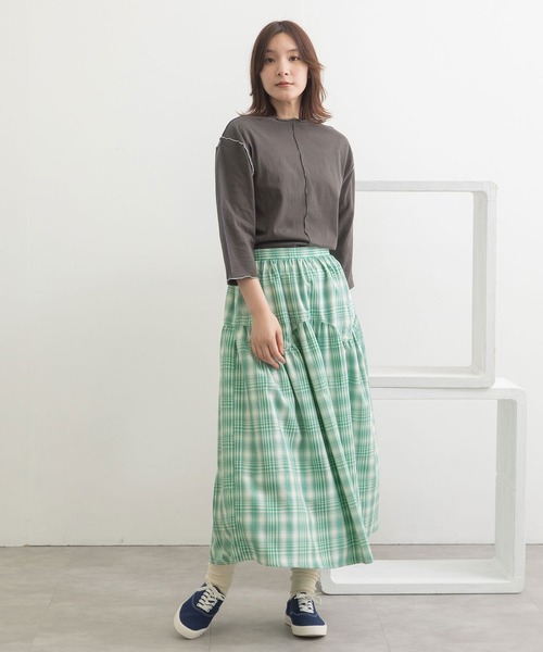 新品タグ付き　MOGAスカート （価格27,300円） POU DOU スカート ジグザグヨークギャザースカート : ZOZOTOWN
