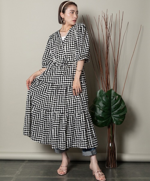 アフリカン　ワンピース ワンピース アフリカンシックなティアードワンピース : ZOZOTOWN