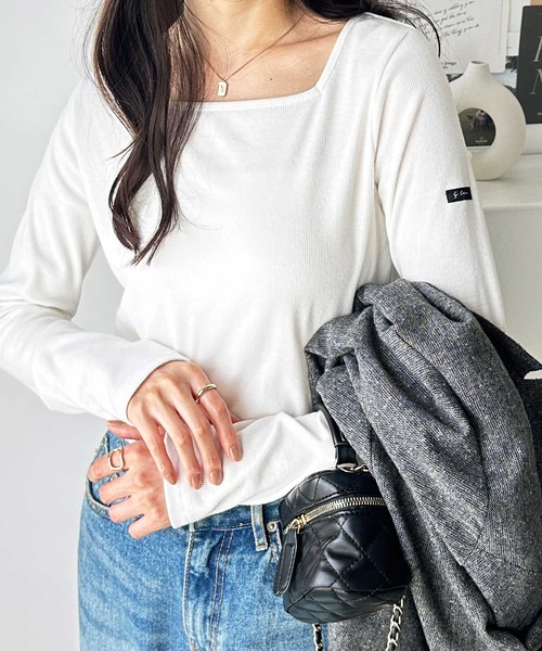 試着のみ　RonHerman スクエア　トップス OUTLET] relair スクエアネック 半袖Tシャツ (カップ付き) – andar JAPAN