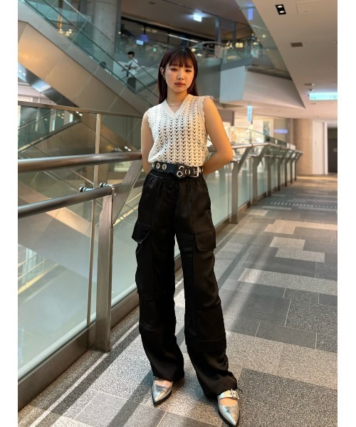 ALLSAINTS タンクトップ ノースリーブ VIVIAN OPEN STITCH V