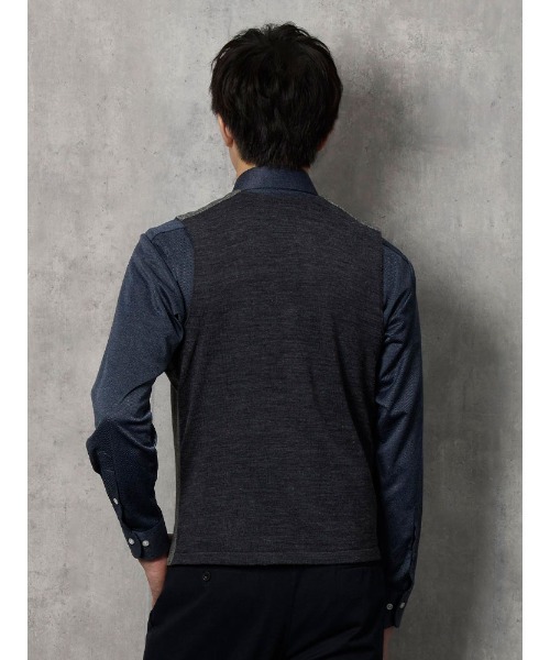 グッチ ジレ ベスト シルク100 ウール 切替 総柄 イタリア製 グレー 46 グッチ ジレ ベスト シルク100 ウール 切替 総柄 イタリア製 グレー 46