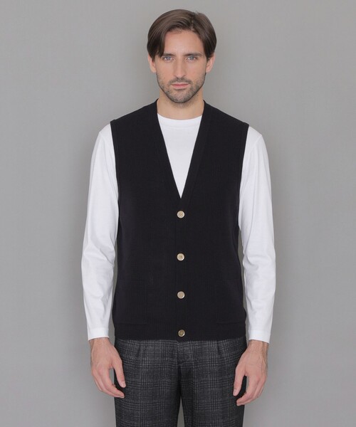 マッキントッシュロンドン 半袖 ニット トップス 　ベスト　カットソー GREY LABEL ウールコットンニットベスト(トップス)｜MACKINTOSH