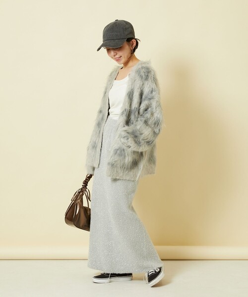 Freada（フリーダ） カーディガン マーブル シャギーニット