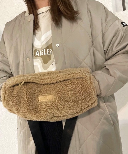AIGLE ウエストバッグ AIGLE ウエストポーチ ウエストバッグ シェルパフリース ボディ