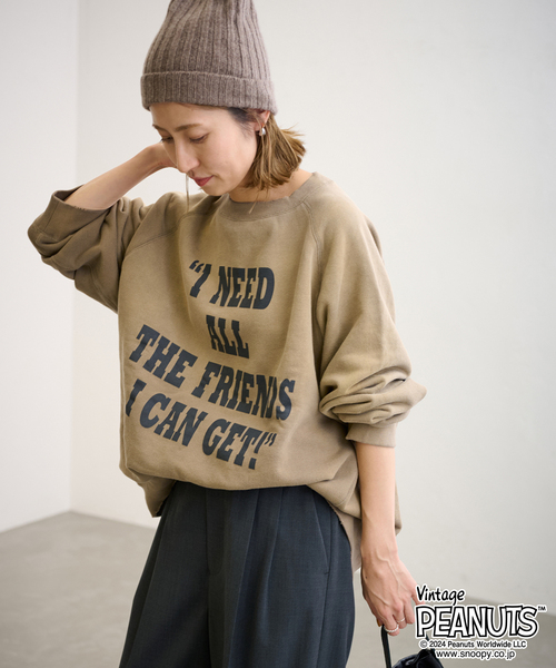 フレームワーク別注mean machine age peanutsスウェット MEAN MACHINE AGE 別注PEANUTS VTG CREW スウェット CHARLIE