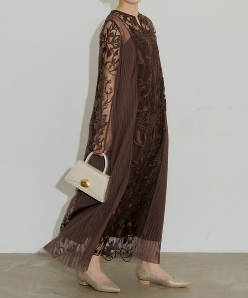 【完売品】LE'RURE リルアー エスニック サイド プリーツ ドレス Ethnic side pleats dress（ドレス）｜LE'RURE（リルアー）の