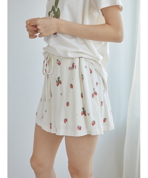 gelato pique パジャマ ルームウェア いちご柄ショートパンツ