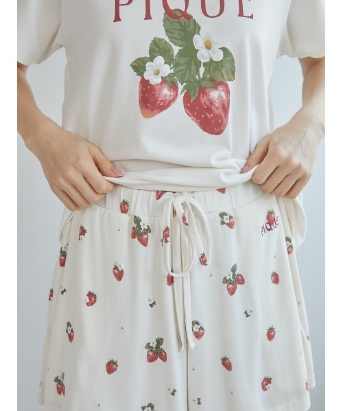 gelato pique パジャマ ルームウェア いちご柄ショートパンツ
