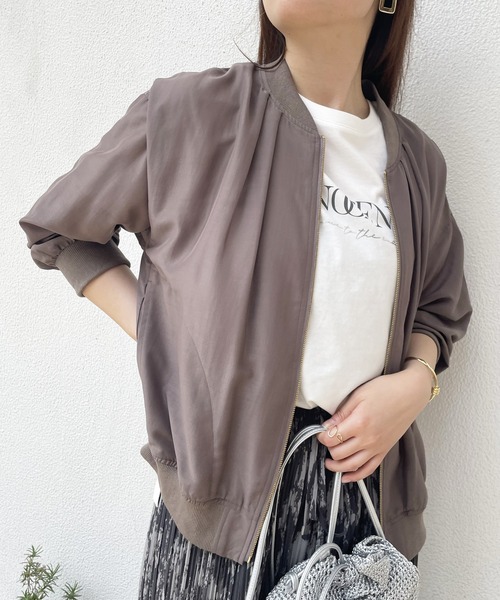 美品 SLOBE IENA ブルゾン ベージュ 23AW SLOBE IENA 「SLOBE IENA」 ジップアップブルゾン 36 ベージュ