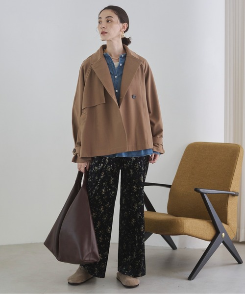ANGIE ショート トレンチコート ANGIE トレンチコート コート ショート レディース : ZOZOTOWN