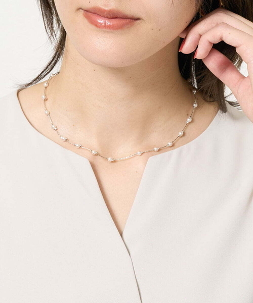 a.v.v ネックレス ステーションパールスライドネックレス
