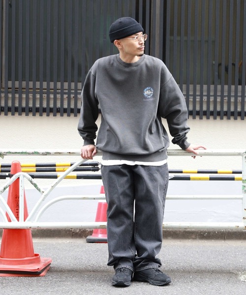 I62【ORIGINAL AU COTON】プリントスウェット【メンズL】 AU COTON Print Sweat MADE IN CANADA - Lemontea Online Shop