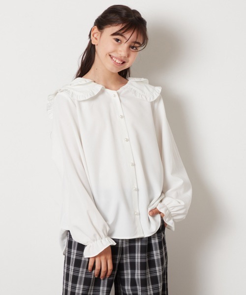 a.v.v（アー・ヴェ・ヴェ） ブラウス シャツ 「160」ダブルフリル