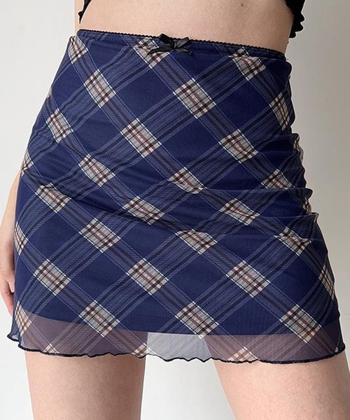 PRADA チェックミニスカト P106YESOOO15R7 F0005 注目の新作♪【PRADA】チェック ウールツイル ミニスカート