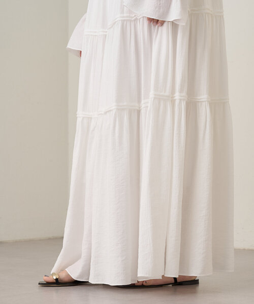 2WAYワッシャーティアードワンピース ラウンジドレス Loungedress ワンピース 2WAYワッシャーティアードワンピース