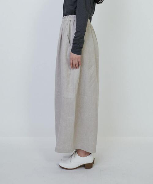 LOISIR パンツ リネンツイルボトルシルエットパンツ レディース