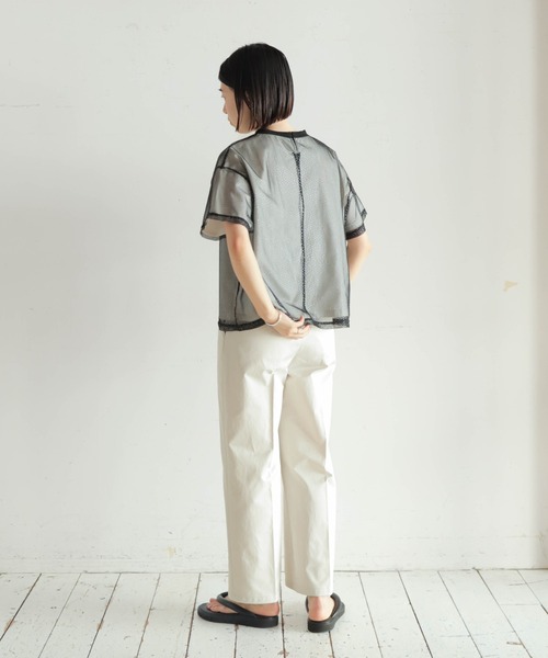 NOMBRE IMPAIR tシャツ ラメドットチュール レイヤードプリント