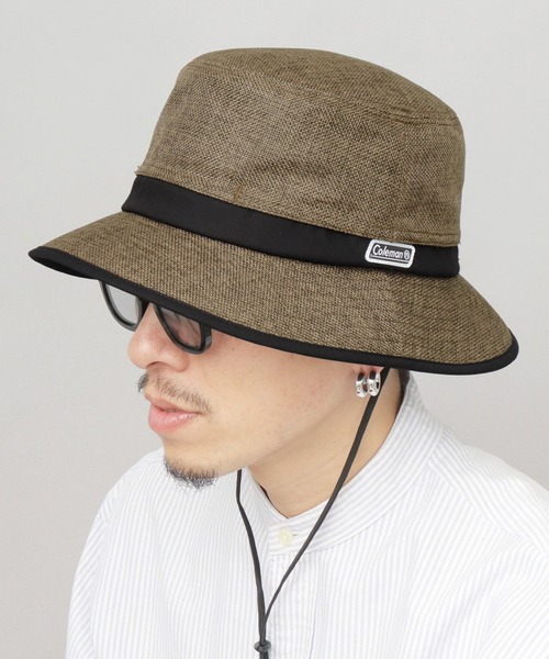 Coleman 帽子 ハット ジュートシート風 あご紐付き