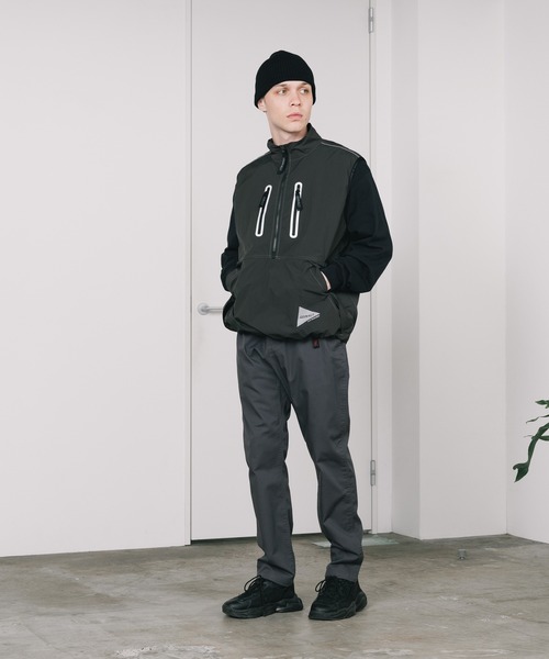 and wander×GRAMICCI brushed vest ジップベスト and wander ベスト ジレ wander/アンドワンダー×GRAMICCI