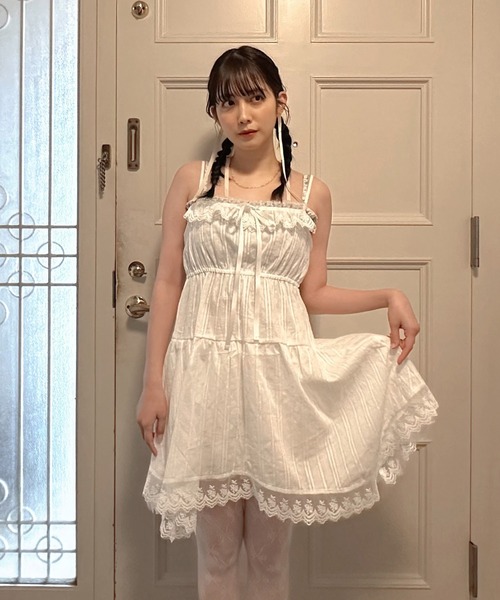 AS KNOW チュニック ○コットンレース イレギュラーヘムライン