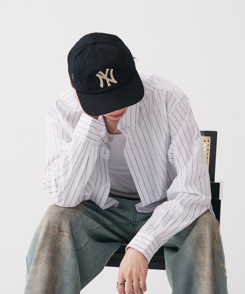 Adoon plain シャツ Long Sleeve Layered Stripe Shirt
