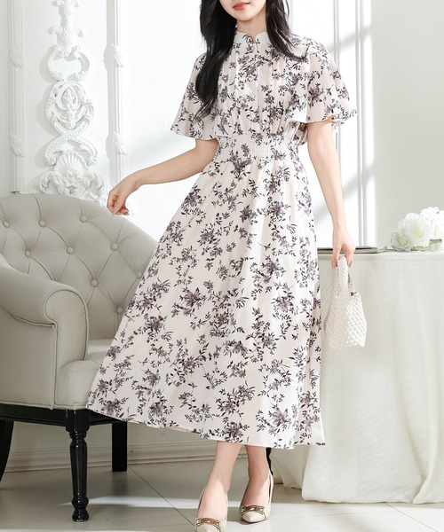 Lace Ladies（レースレディース） ワンピース 花柄 スタンドカラー
