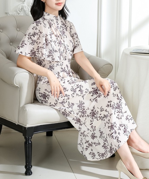 Lace Ladies（レースレディース） ワンピース 花柄 スタンドカラー