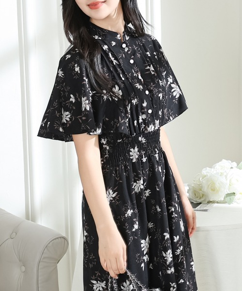 Lace Ladies（レースレディース） ワンピース 半袖 花柄 スタンド